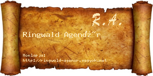 Ringwald Agenór névjegykártya